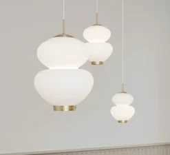 Suspension*Lyfa Suspension, Peanut 250, , Ø25cm, H42cm - blanc, or