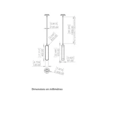 Suspension*Entrelacs Suspension, Pearl 570, , LED, dim, 2700K, 1150 lm, L12cm, H45cm - Albâtre veines blanches, Bronze marron foncé patiné