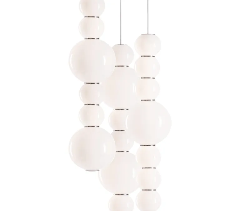 Suspension, PEARLS DOUBLE G, 1200 lm, 2700 K, chrome, LED, Ø18cm, H67cm - FORMAGENDA