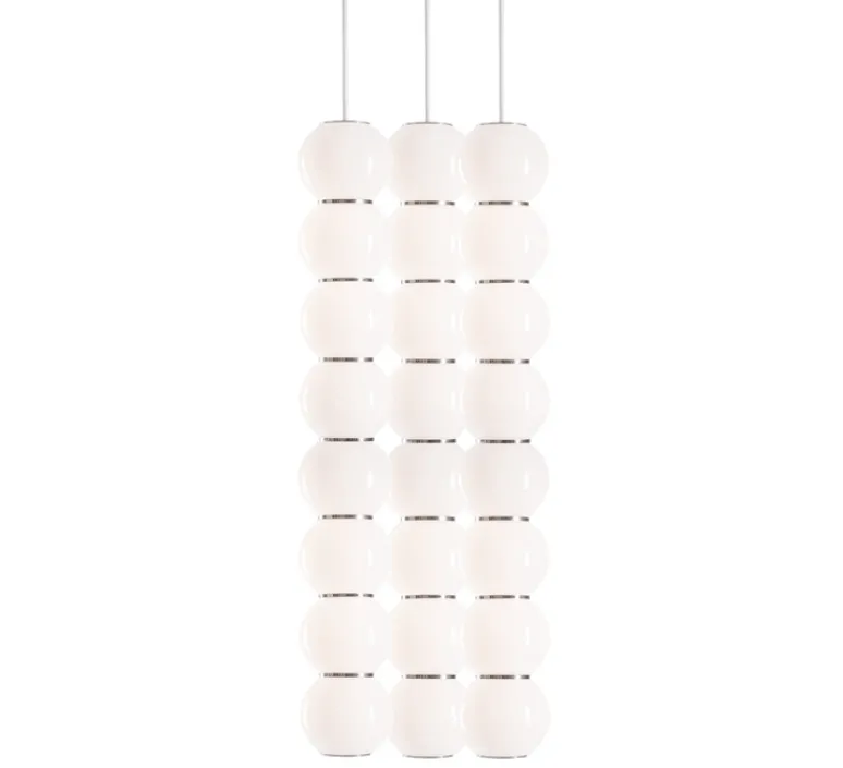 Suspension*Formagenda Suspension, PEARLS DOUBLE B, 1200 lm, 2700 K, , LED, Ø10cm, H67cm - chrome
