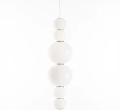 Suspension, PEARLS DOUBLE H,1200 lm, 2700 K, chrome, LED, Ø18cm, H67cm - FORMAGENDA