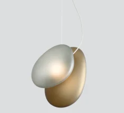 Suspension, Pebble A Citrine / C Slate , bleu, bronze, LED dimmable, 2700K, 1750lm, L21cm, H30,5cm - A-N-D