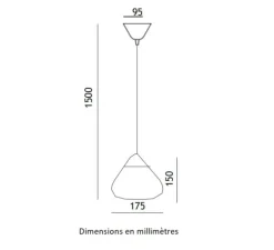 Suspension, Pendulum, béton mat, Ø17,5cm, H15cm - Toscot