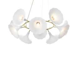 Suspension*Nuura Suspension, Petalii 10, , Ø100cm, H40cm - blanc, laiton poli