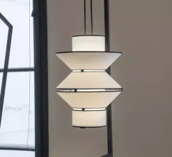 Suspension, Petit Tower, blanc & noir, Ø40cm, H53cm - DesignHeure