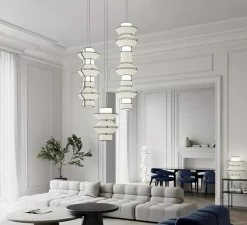 Suspension, Petit Tower, blanc & noir, Ø40cm, H53cm - DesignHeure