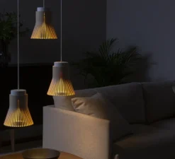 Suspension*Secto Design Suspension, Petite 4600, noyer, LED, 2800K, 480lm, Ø20cm, H23cm - marron