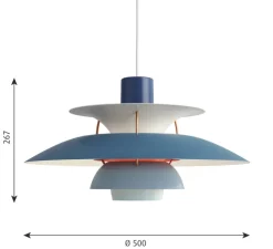 Suspension, PH 5 , Hues of blue, Ø50cm, H26,7cm - Louis Poulsen