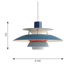 Suspension|Enfants*Louis Poulsen Suspension, PH 5 Mini, Hues of blue, Ø30cm, H16,3cm - bleu