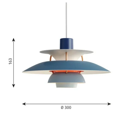 Suspension|Enfants*Louis Poulsen Suspension, PH 5 Mini, Hues of blue, Ø30cm, H16,3cm - bleu