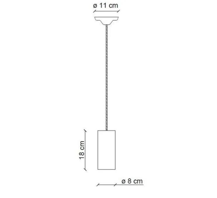 Suspension, Pi Cilindro, rouge corail, Ø8cm, H18cm - Ferroluce