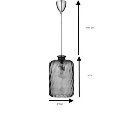 Suspension, Pillar, verre soufflé, or fumé, H32cm - Ebb and Flow