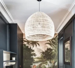 Suspension, Pillar, verre soufflé, or fumé, H32cm - Ebb and Flow