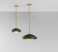 Suspension*SkLO Studio Suspension, Pillow Small, , Ø23cm, H11,5cm - Gris dépoli, bleu céladon