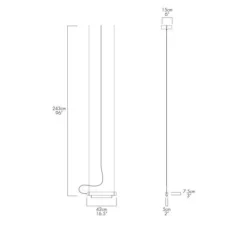 Suspension, Pipeline 40 Dali, blanc, LED, 2700K, 185lm, L42cm, H7,5cm - A-N-D