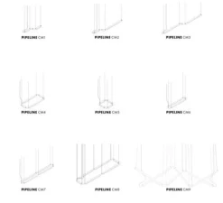 Suspension*A-N-D Suspension, Pipeline CM2 Dali, , LED, 2700K, 880lm, L183cm, H29cm - noir