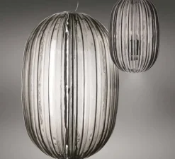 Suspension, Plass grande, transparent, gris, Ø75cm, H115cm - Foscarini