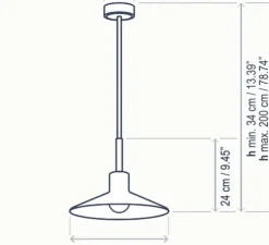 Suspension, Platet S/20, Gris olive, Ø20cm, H24cm - Bover