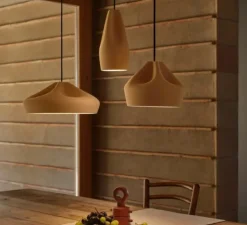 Suspension, Pleat Box 13, terracotta et blanc, Ø11,5cm, H26cm - Marset