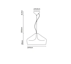 Suspension, Pleat Box 47, Terre-cuite, blanc, LED, dim, 2700K, 1873 lm, Ø44cm, H26cm - Marset