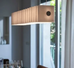 Suspension, Pli, blanc, LED, dim, 2700K, 4640 lm, L85cm, H18cm - Foscarini