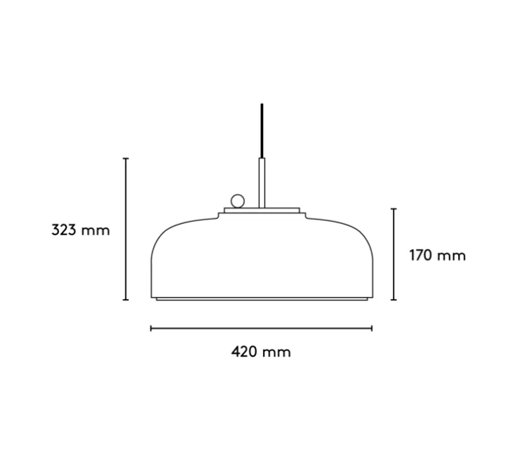 Suspension, Podgy, gris cendre et bouton interrupteur jaune, Ø42cm, H27cm - Please Wait to be Seated