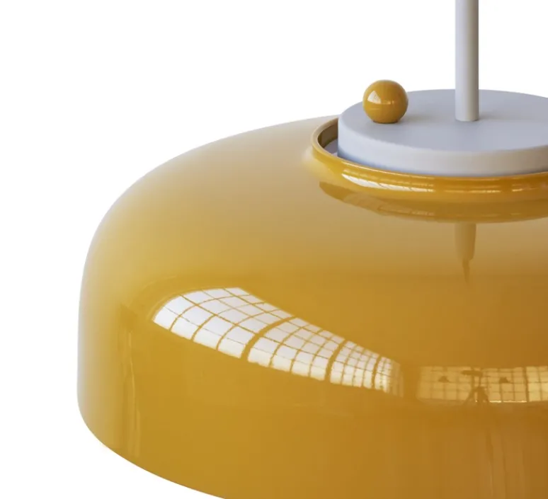 Suspension*Please Wait to be Seated Suspension, Podgy, , Ø42cm, H27cm - jaune safran