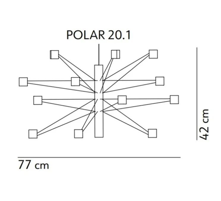 Suspension, Polar 20.1, noir, LED, dim, 2700K, 8800 lm, Ø77cm, H42cm - KDLN
