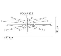 Suspension, Polar 20.3, noir, LED, dim, 2700K, 8800 lm, Ø124cm, H35cm - KDLN