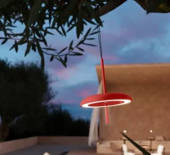 Suspension, Porte strap, rouge, IP43, LED, dim, 2300-2700-3000K, 500 lm, Ø16cm, H20cm - Nexia