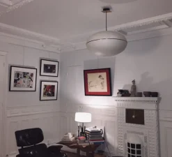 Suspension*Celine Wright Suspension, Precious XL, , Ø60cm, H39cm - blanc, laiton