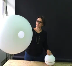 Suspension*Celine Wright Suspension, Precious XL, , Ø60cm, H39cm - blanc, laiton