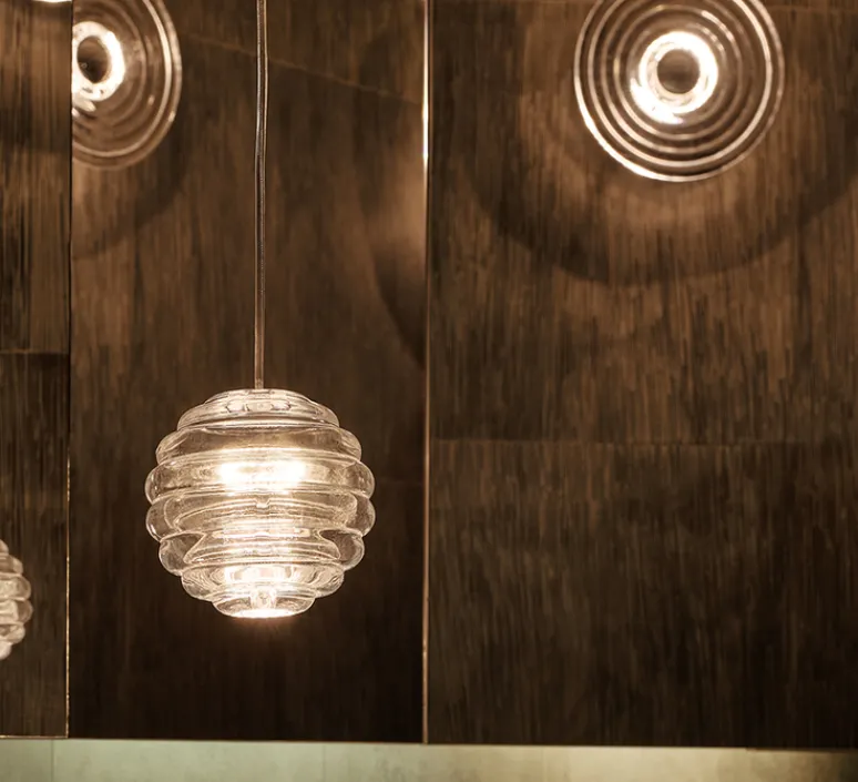 Suspension*Tom Dixon Suspension, Press Mini Sphère, , LED, dim, 2700K, 680 lm, Ø14,5cm, H14,5cm - transparent