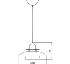 Suspension*Belid Suspension, Primus IV, , Ø28cm, H19,6cm - blanc brillant et chrome