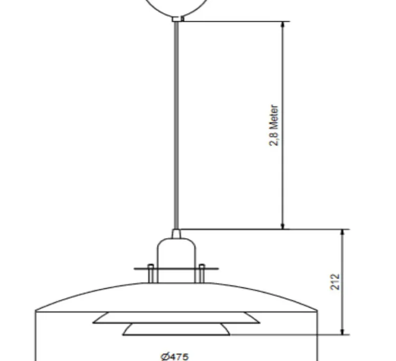 Suspension*Belid Suspension, Primus V, , Ø47,5cm, H21,2cm - sable et laiton