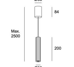 Suspension, Prolix , noir, LED, dim, 2700k, 217 lm, Ø20cm, H3,8cm - LEDs C4