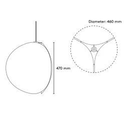 Suspension*Please Wait to be Seated Suspension, Proxima, , Ø46cm, H47cm - laiton