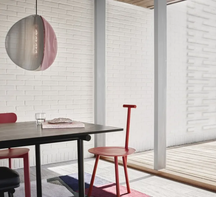 Suspension, Proxima, laiton, gris cendre, rose indien, Ø46cm, H47cm - Please Wait to be Seated