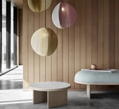 Suspension, Proxima, laiton, gris cendre, rose indien, Ø46cm, H47cm - Please Wait to be Seated