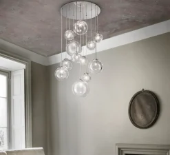 Suspension, PUPPET SP R12, cristal transparent, L83cm, H80-120cm - Vistosi