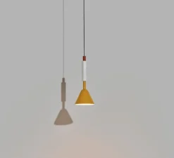 Suspension, Pyl, petite, blanc, jaune, rouge, LED, dim, 2700K, 970 lm, Ø21,6cm, H54cm - Petite Friture