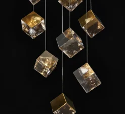 Suspension, Pyrite, avec rosace, argent, Ø18,3cm, H22,5cm - Bomma