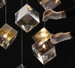 Suspension, Pyrite, avec rosace, argent, Ø18,3cm, H22,5cm - Bomma