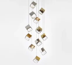 Suspension, Pyrite, avec rosace, argent, Ø18,3cm, H22,5cm - Bomma