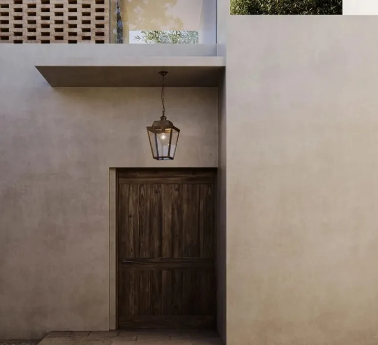 Suspension*Il Fanale Suspension, Quadro 262.51.OT, , IP43, L35,3cm, H49cm - laiton antique, verre transparent