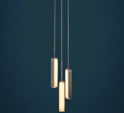 Suspension*Entrelacs Suspension, Quatre Cent Quarante, , IP44, LED, dim, 2700K, 3000 lm, L6,1cm, H139,1cm - Bronze patiné et blanc albâtre