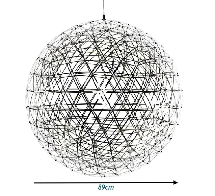 Suspension, Raimond II, R89, câble 10m, acier inoxydable, LED, dim, 2500k, 1744 lm, Ø89cm, H89cm - Moooi