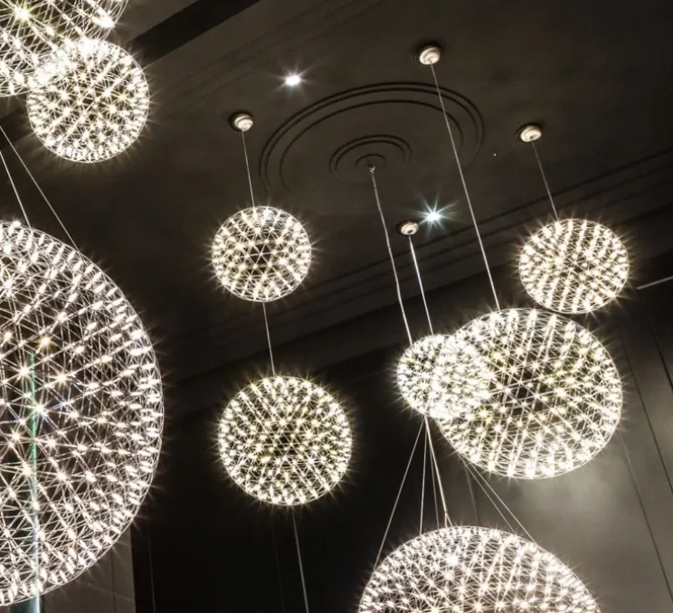 Suspension, Raimond II, R89, câble 10m, acier inoxydable, LED, dim, 2500k, 1744 lm, Ø89cm, H89cm - Moooi