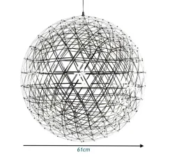 Suspension*Moooi Suspension, Raimond II, R61, câble 10m, , LED, dim, 2500k, 1134 lm, Ø61cm, H61cm - acier inoxydable
