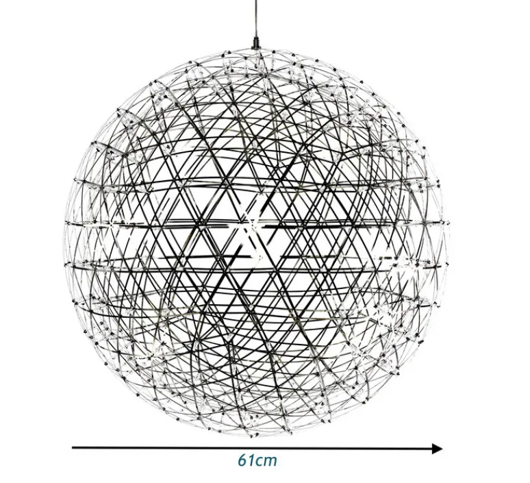 Suspension*Moooi Suspension, Raimond II, R61, câble 10m, , LED, dim, 2500k, 1134 lm, Ø61cm, H61cm - acier inoxydable
